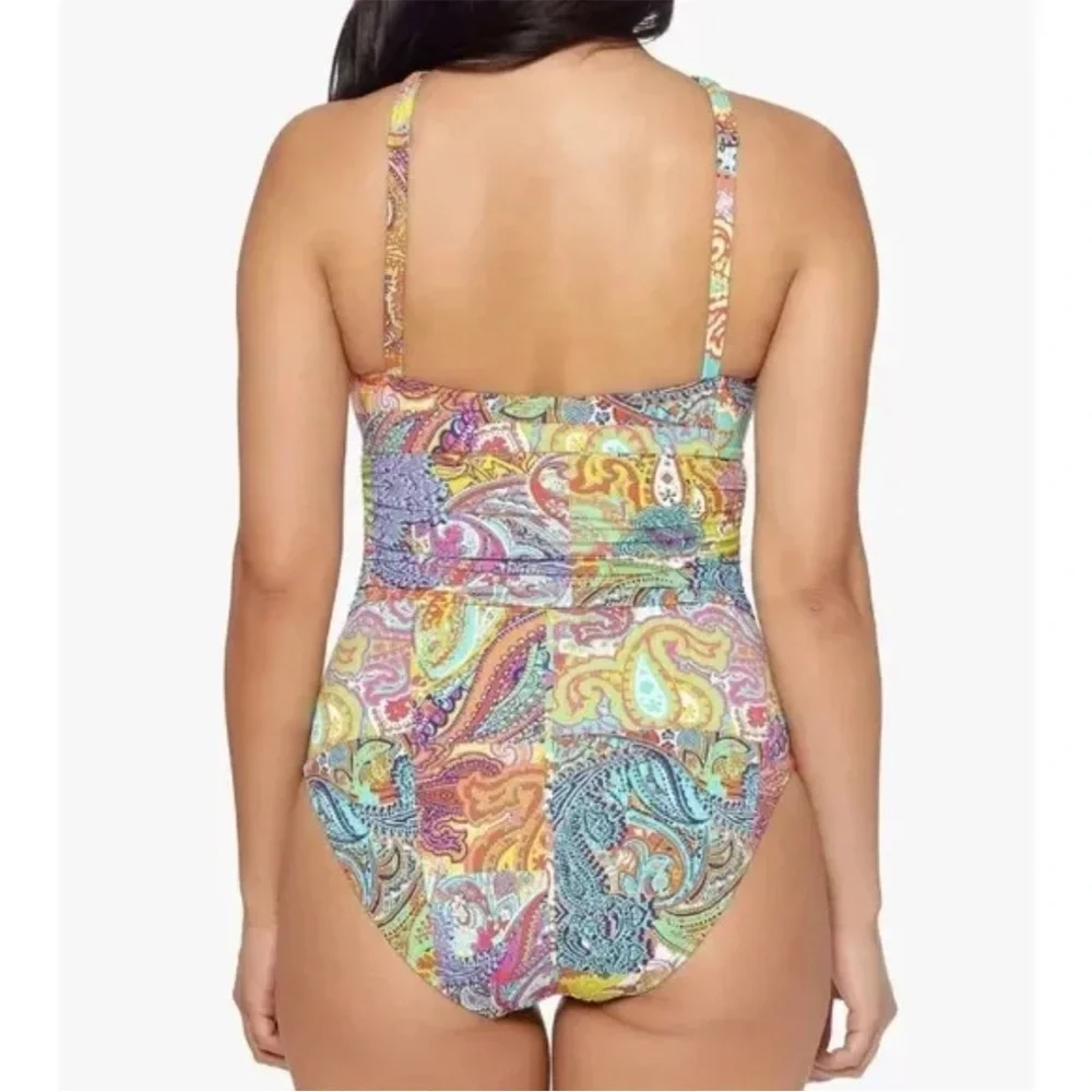 BLEU ROD BEATTIE Halter Twist High Neck One Piece Swimsuit Size 6 NWT - Picture 6 of 6